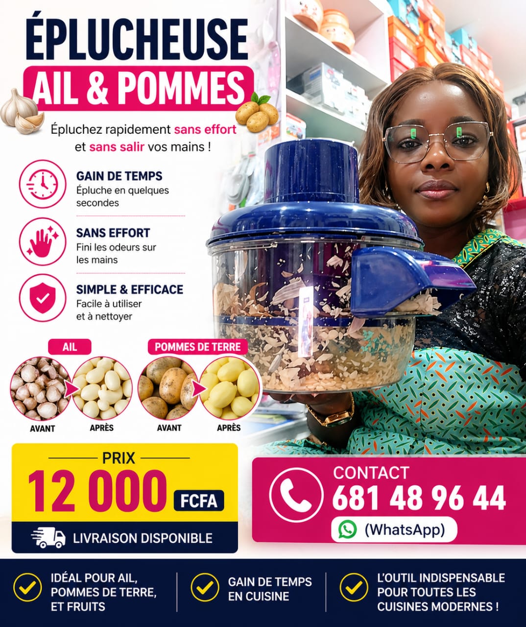 EPLUCHEUSE AIL/POMMES RECHARGEABLE